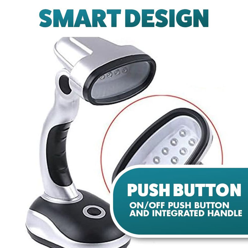 12 LED Portable Desk Lamp with Adjustable Head and Handle