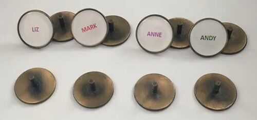 5 Custom Solid Brass Spike Golf Ball Markers – Personalised Gift Set