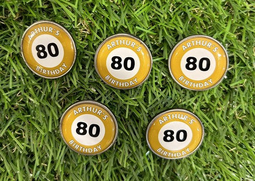 5 Custom Solid Brass Spike Golf Ball Markers – Personalised Gift Set
