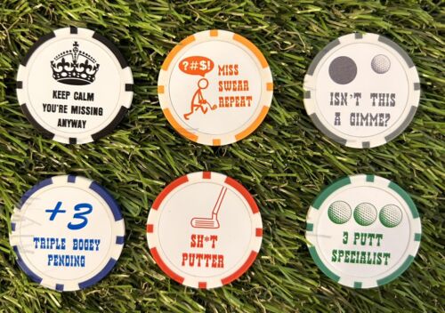 6 Novelty Insulting Poker Chips