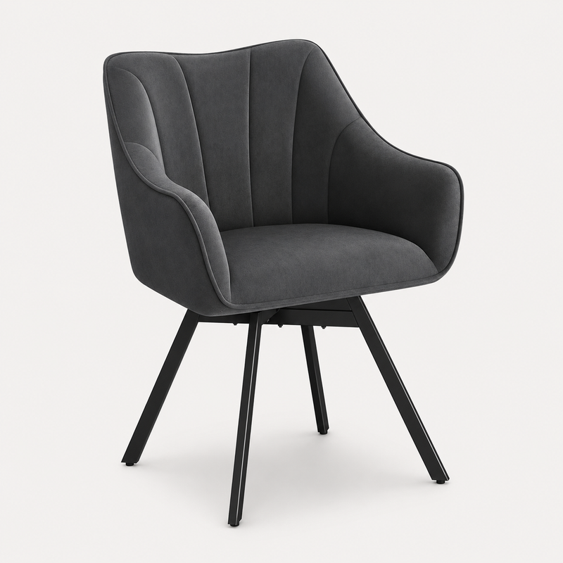 Ornix Dark Grey Upholstered Office Chair
