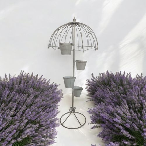 130CM CREAM METAL GARDEN PLANTER - InStock
