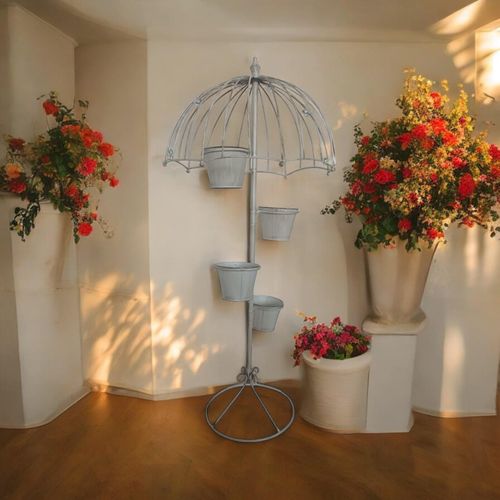 130CM CREAM METAL GARDEN PLANTER - InStock