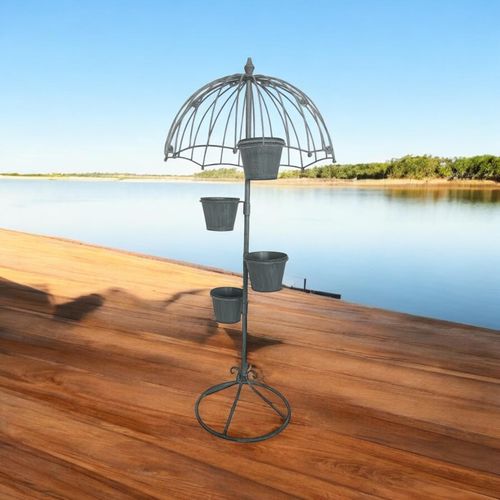 130CM GREY METAL GARDEN PLANTER - InStock
