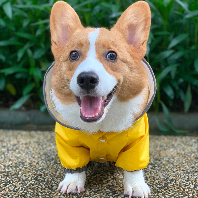 Dog Raincoat Four Legged Waterproof Pet Clothing