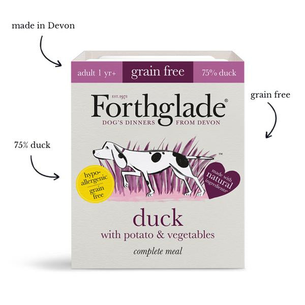 Forthglade Adult Grain-Free Complete Duck, Potato and Vegetables 395g - Case of 18