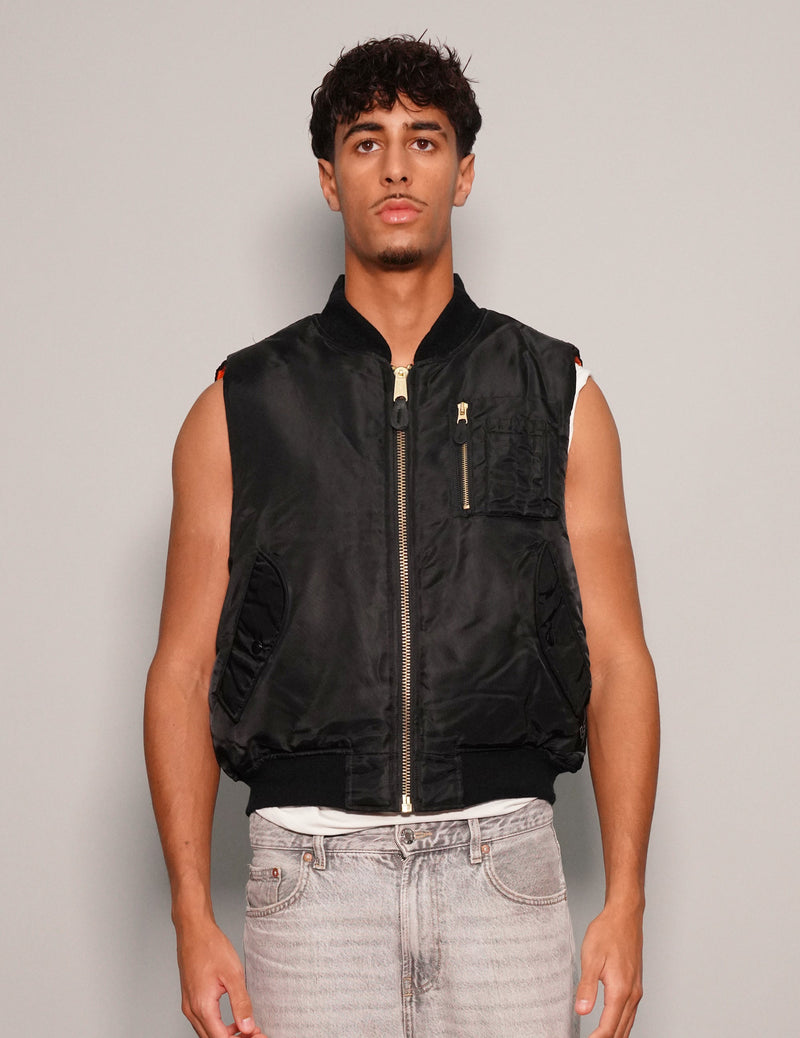 'Saint' Bomber Gilet in Black