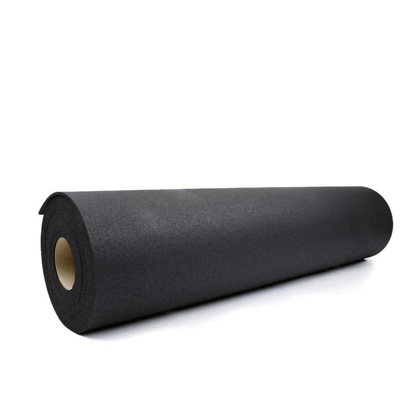 Jet Black Rubber Mat Roll - 10m² Gym Flooring Solution