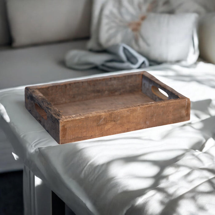 40CM RECLAIMED SQUARE WOODEN TRAY