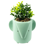 13cm Ceramic Blue Elephant Planter - InStock