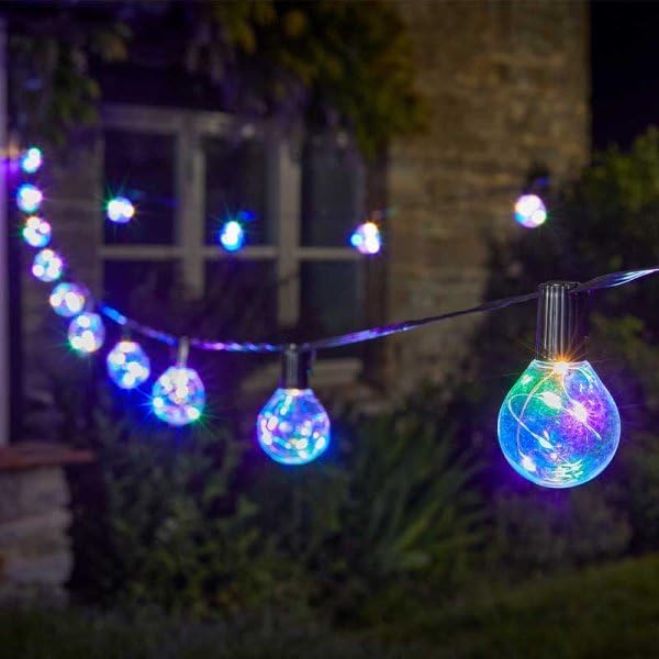 14.5m Multi Coloured LED Festoon String Lights Mains Powered