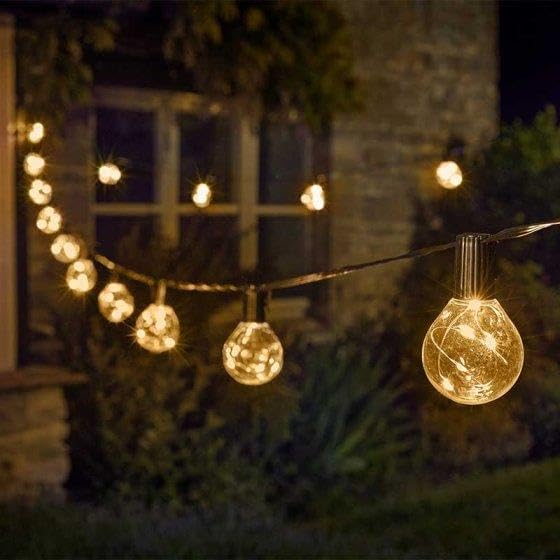 14.5m Outdoor Festoon String Lights Mains Powered Waterproof