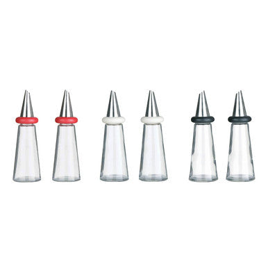 Cream Plastic Oil and Vinegar Set | Cone Condiments