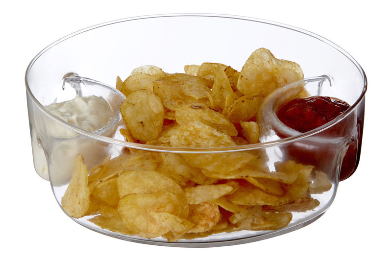 3 Section Curved Sided Dish | Glass Serving
