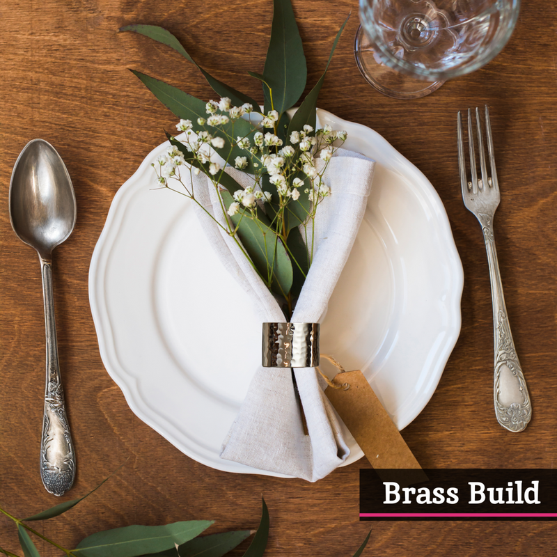 Set of Four Silver Finish Napkin Rings | Metallic Napkin Rings
