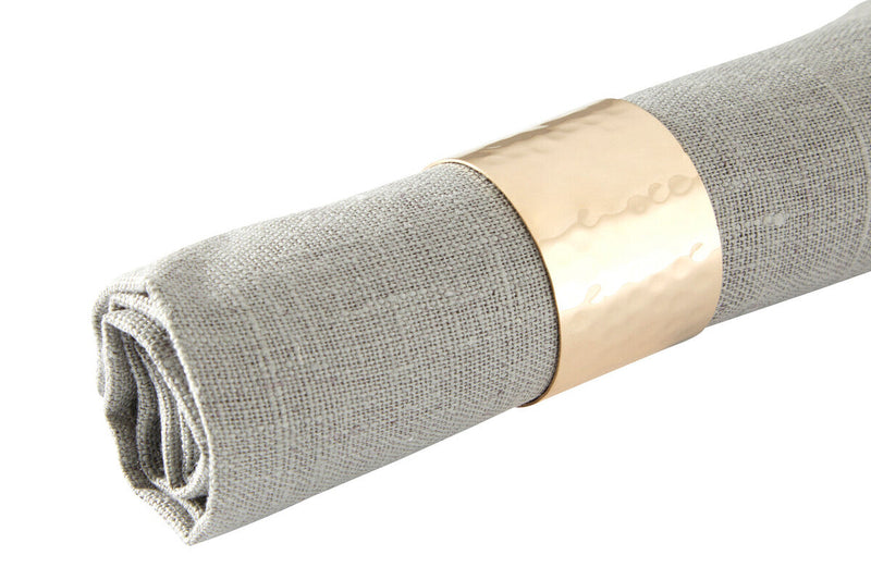 Set of Four Brass Finish Napkin Rings | Metallic Napkin Rings