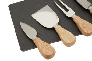 Slate Board and 4 Piece Cheese Knife Set | Carter