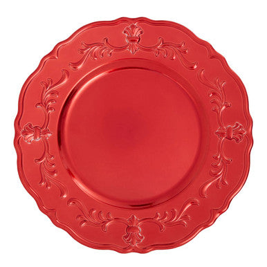 Red Baroque Charger Plate | Dia