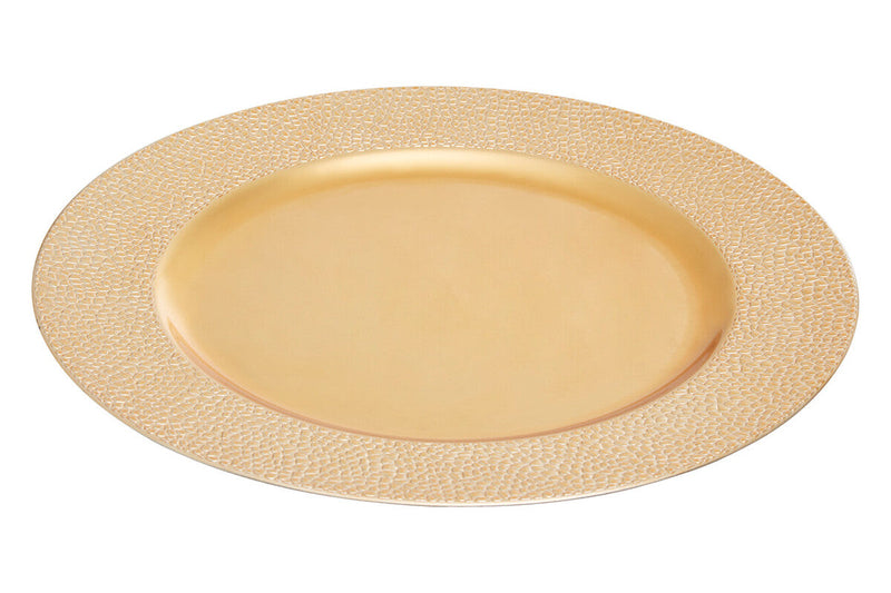 Gold Finish Pebble Effect Charger Plate | Dia