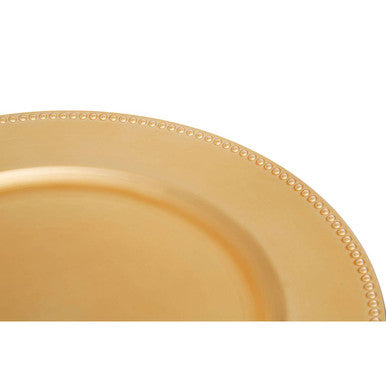 Gold Finish Dotted Charger Plate | Dia