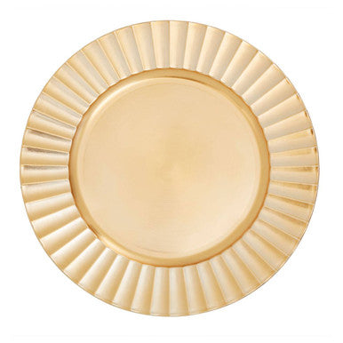 Gold Finish Wave Rim Charger Plate | Dia