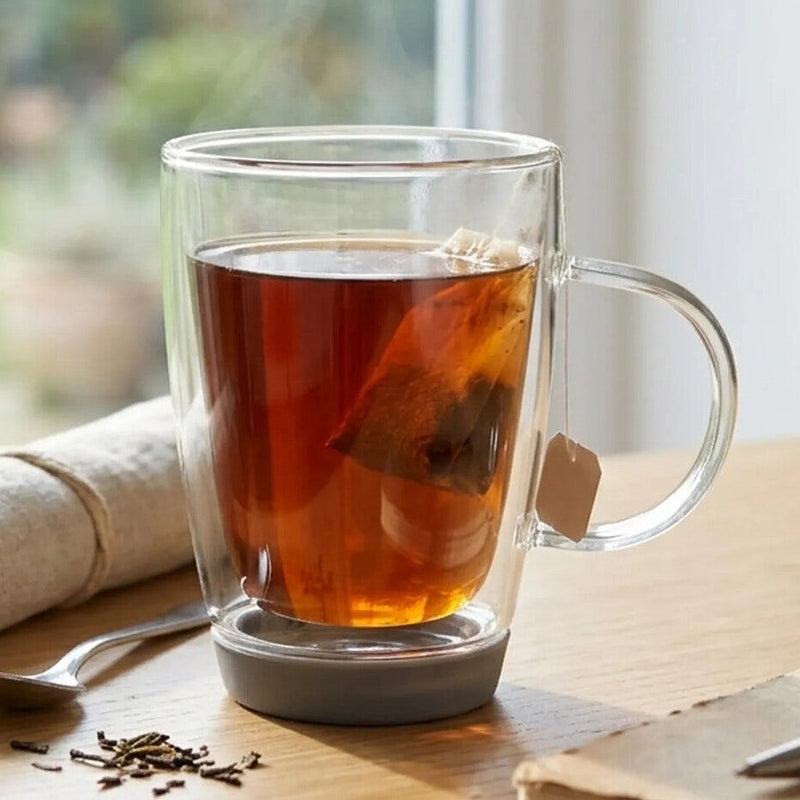 Double Wall Glass Mug with Silicone Base 350ml | Amari