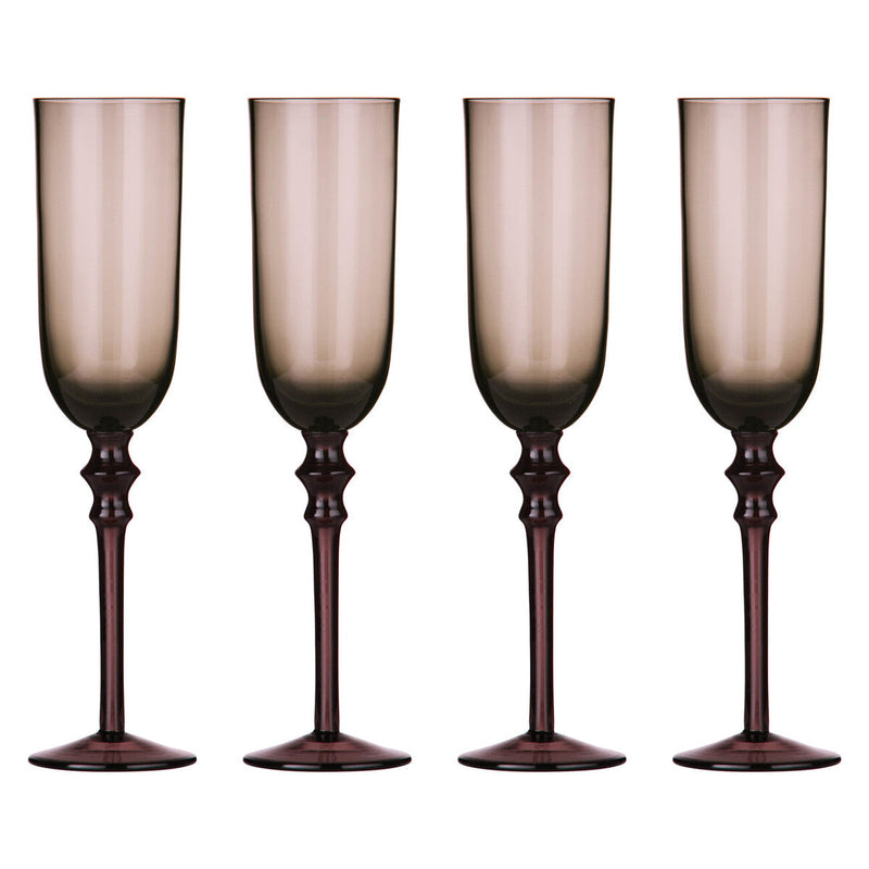 Set of Four Purple Champagne Glasses | Tessa