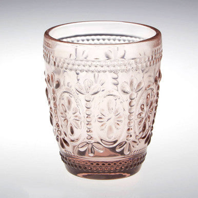Set of Four Pink and Blue Glass Tumblers | Fleur