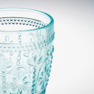 Set of Four Pink and Blue Glass Tumblers | Fleur