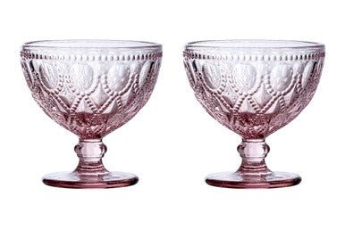 Set of Two Pink Glass Sundae Dishes | Fleur