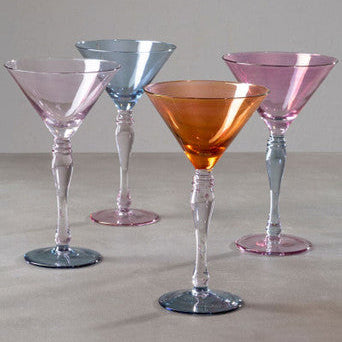 Set of 4 Multicolour Cocktail Glasses | Aurora