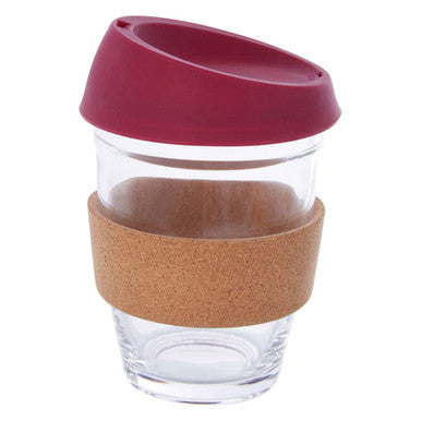 Glass Mug with Red Silicone Lid | Mimo