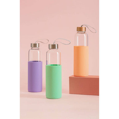 Glass Bottle with Mint Silicone Sleeve | Mimo