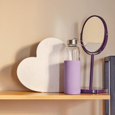 Glass Bottle with Purple Silicone Sleeve | Mimo