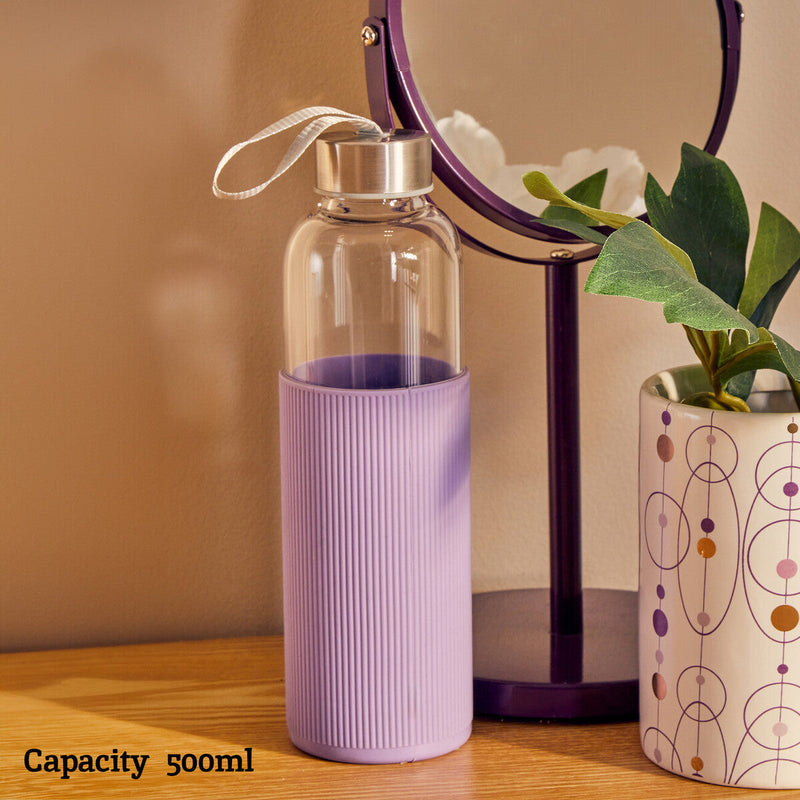 Glass Bottle with Purple Silicone Sleeve | Mimo