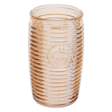 Set of Four Gold Ribbed Glass Tumblers | Dayla
