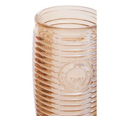 Set of Four Gold Ribbed Glass Tumblers | Dayla