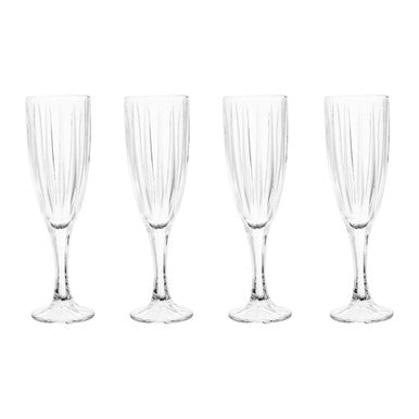 Set of 4 Crystal Champagne Flutes | Beaufort