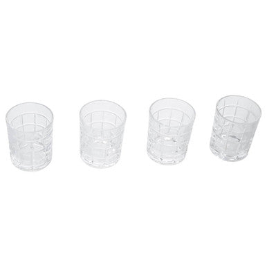 Set of Four Check Glass Tumblers | Auclair