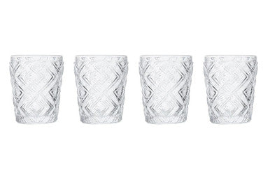 Set of Four Clear Glass Tumblers | Fleur