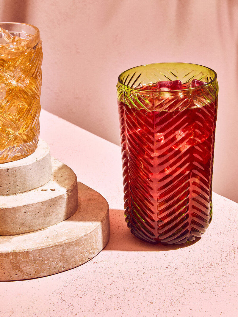 Set of Four Clear Glass Tumblers | Fleur