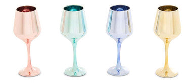 Set of Four Wine Glasses in Assorted Colours | Aurora