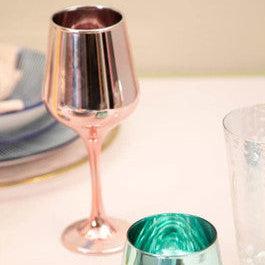 Set of Four Wine Glasses in Assorted Colours | Aurora