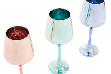 Set of Four Wine Glasses in Assorted Colours | Aurora