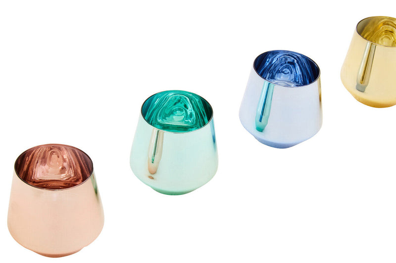 Set of Four Glass Tumblers in Assorted Colours | Aurora