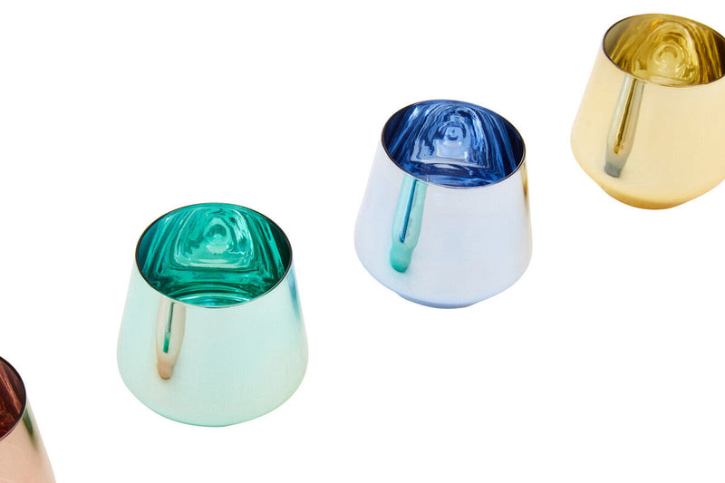 Set of Four Glass Tumblers in Assorted Colours | Aurora