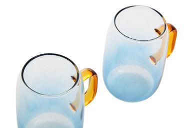 Glass Ombre Blue Pitcher and Cup Set | Noa