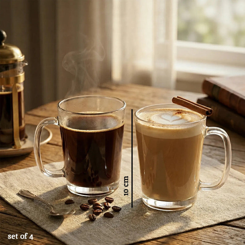 Set of Four Glass Clear Glass Mugs | Torta