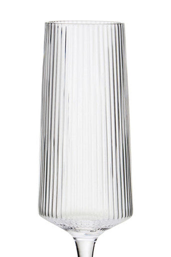 Set of Four Ribbed Champagne Glasses | Eldon
