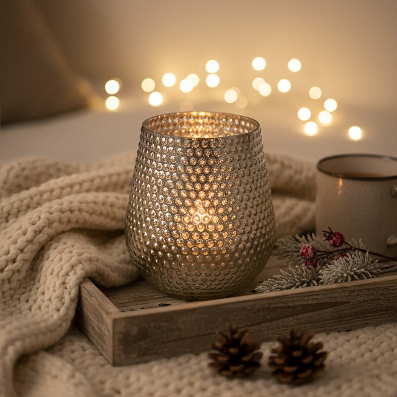 Silver Large Glass Candle Holder | Complements